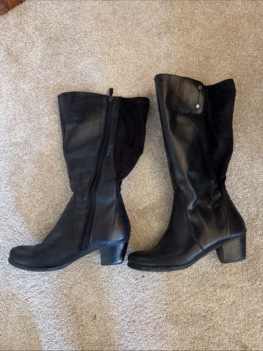Blondo Black extra wide stretch calf Leather Heeled Boots